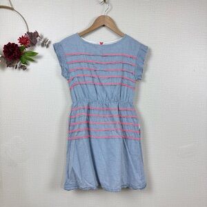 CREWCUTS Striped Blue with Neon Strip Girls Dress size 14